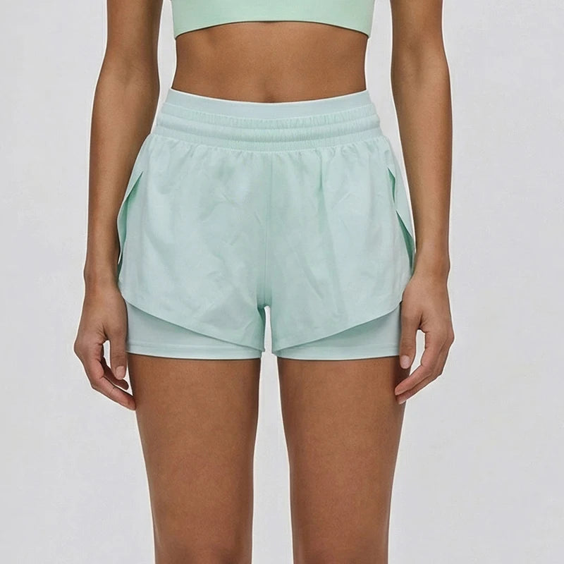 Women's High-Waisted Running Shorts with Pockets