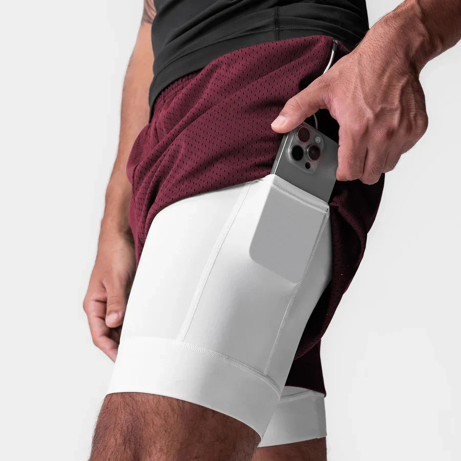 Coloured Running Shorts Men Gym Sports Shorts 2 In 1 Quick Dry Workout Training Gym Fitness Jogging Short Pants Summer Men Shorts