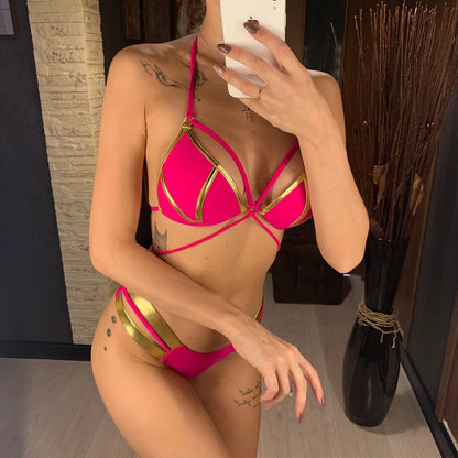 7 Colors S - XL Push Up Bikini Women Swimwear Female Swimsuit Two-pieces Bikini set Bra Cup Bather Bathing Suit Swim