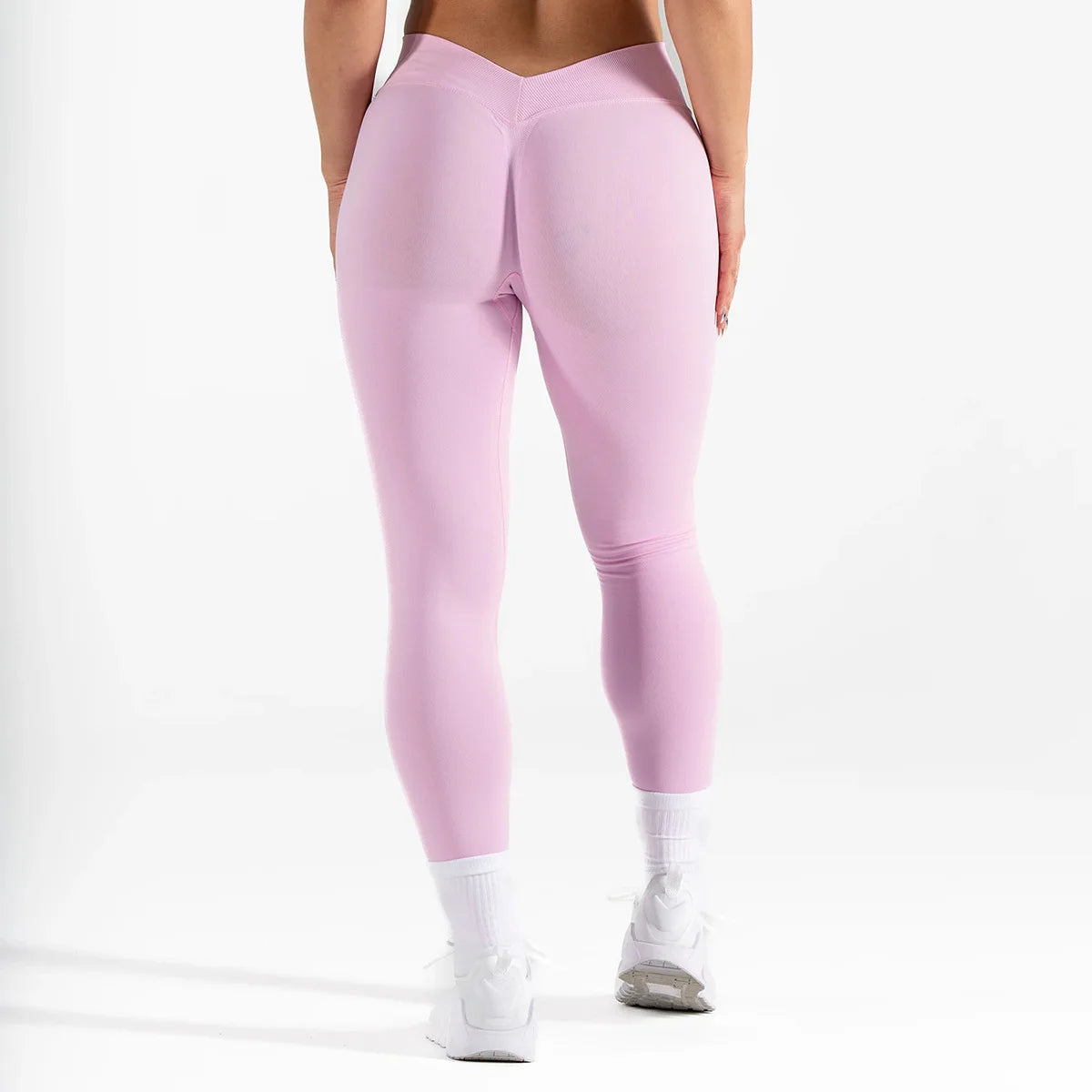 Sporty Leggings Woman Seamless Yoga Pants Scrunch Booty V-waist Hip Lifting Fitness Gym Running Workout Sports Tights