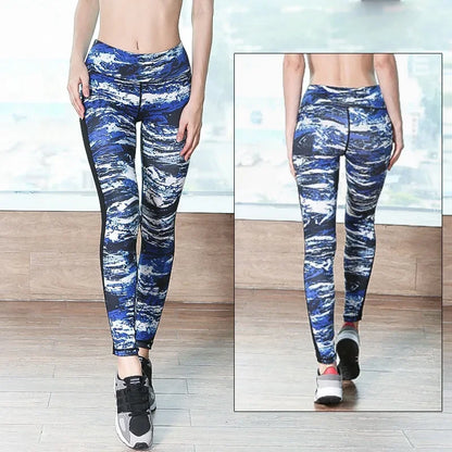 Cloud Hide Yoga Pants Sports Leggings Women High Waist Trainer Long Tights Flower Push Up Running Trouser Workout S- XL