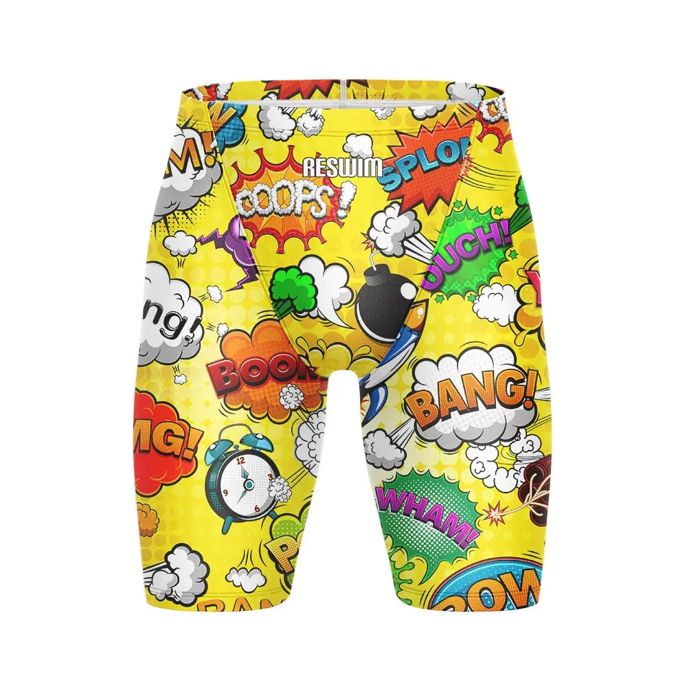 Swimming Trunks Men's Swim Jammer Swimsuit Beach Tights Shorts Training Swimming Shorts Professional Athletic Surf Swimwear