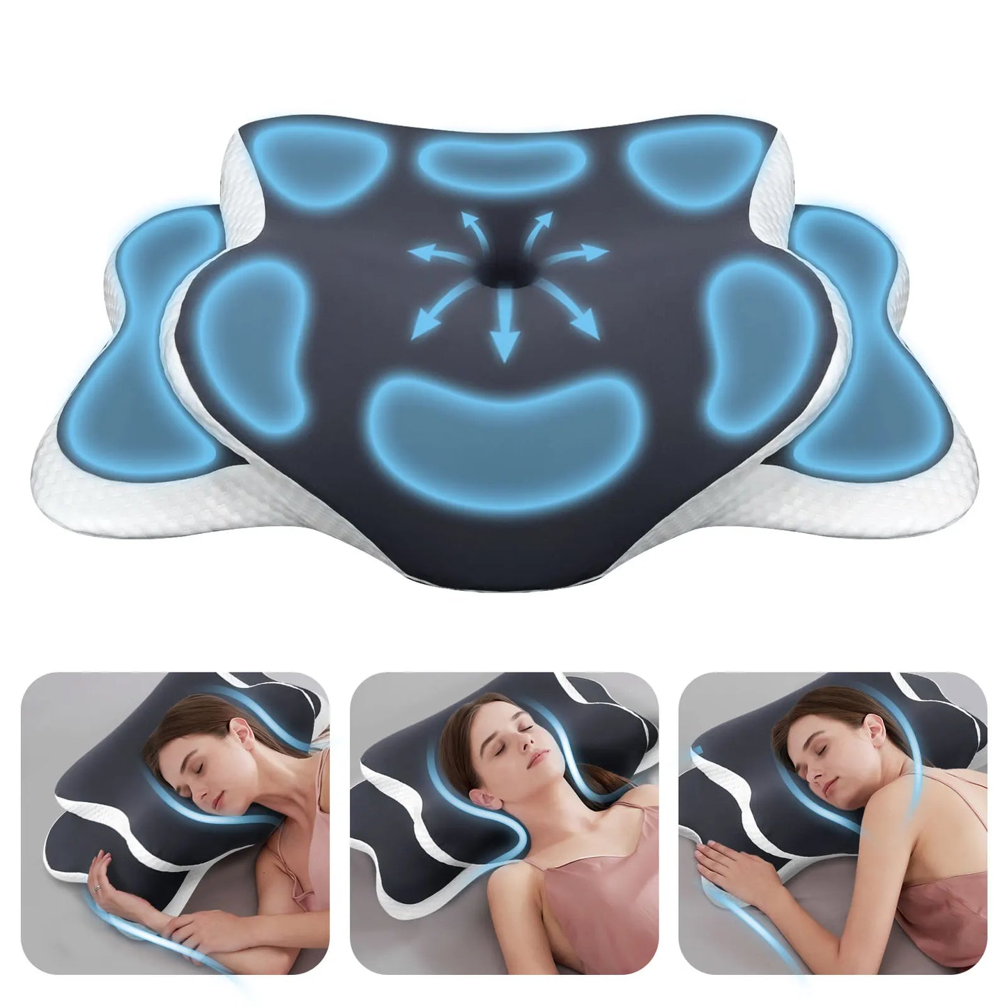 Butterfly Memory Foam Pillows Butterfly Shaped Relaxing Cervical Slow Rebound Neck Pillow Pain Relief Sleeping Orthopedic Bedding