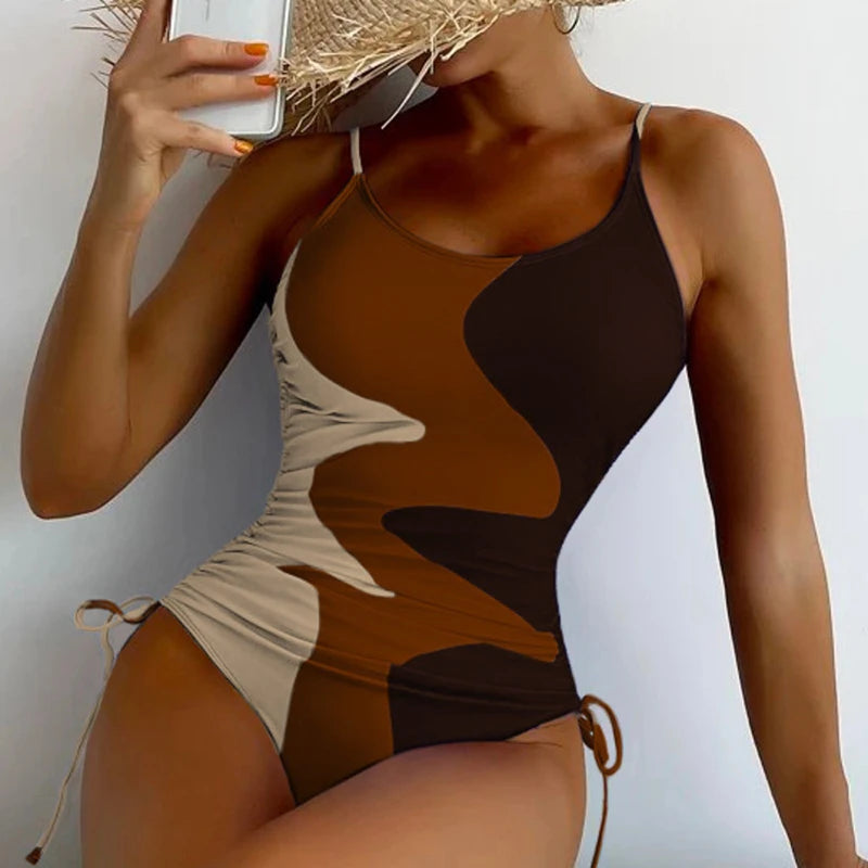 Summer Print One Piece Swimsuit Closed Women's Swimwear Push Up Swim Wear Beach Body Bathing Suit Beach Wear Pool Bather 2025