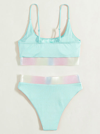 Shiny Sparkling Bikinis Women Swimsuit High Waist Bikini Female Swimwear Two Pieces Bikini Set Bathing Suit Swim Beach Wear