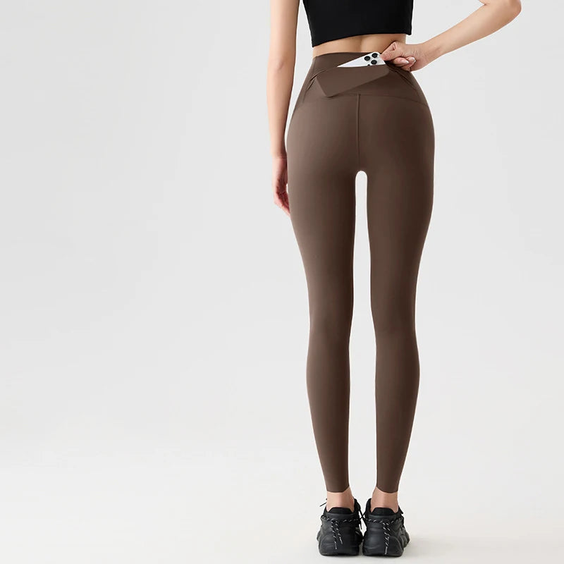 BIVIGAOS Women's High-Waisted Leggings with Back Pocket