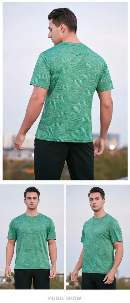 (M-5XL)Men Loose Fit Quick Dry Sport T-Shirt Running Football Basketball Gym Short Sleeve Tee Shirt Breathable Fitness Tops