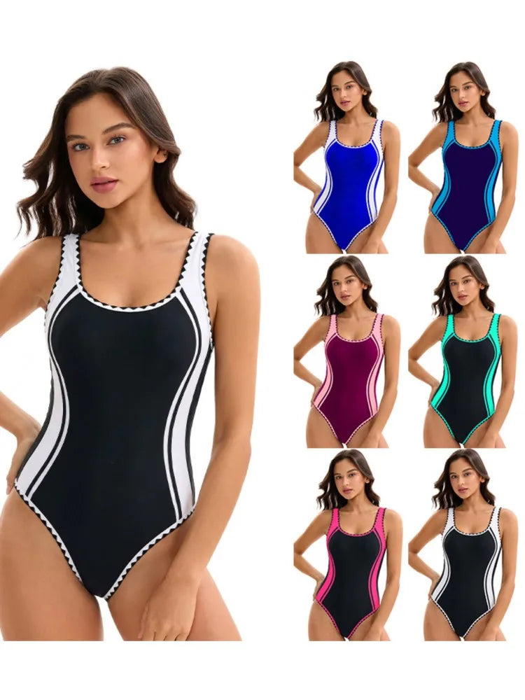 High Waist Swimsuit Women Summer Bathing Suit Bikini Set Sleeveless Swimwear Beach Swimming Suit For Female