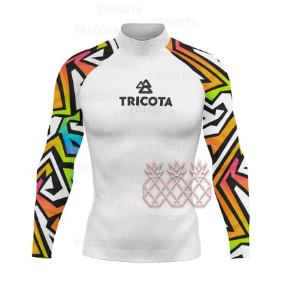 Men's Surfing Tops Swimming Diving T-Shirts Tight Long Sleeve Rash Guard Swimwear UV Protection Surfing Clothing Beach Floatsuit