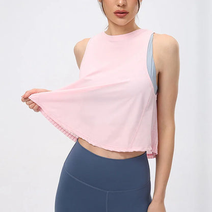 Summer Women's Yoga Shirt Sexy Sleeveless Mesh T-Shirt Sport Top Cover Up Quick Dry Gym Clothes Running Fitness Sportswear