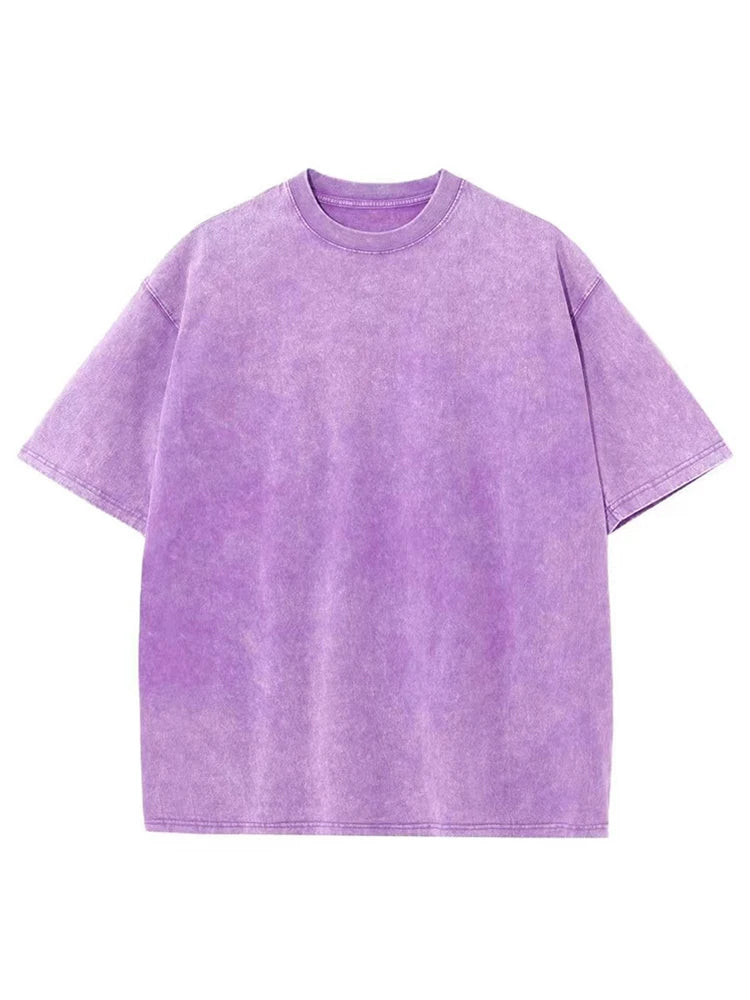 Men's Washed Vintage T-Shirts Street Hip Hop Retro Punk T Shirt women Harajuku Casual Cotton Short Sleeve Acid Wash TShirts top