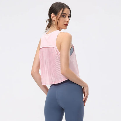 Summer Women's Yoga Shirt Sexy Sleeveless Mesh T-Shirt Sport Top Cover Up Quick Dry Gym Clothes Running Fitness Sportswear