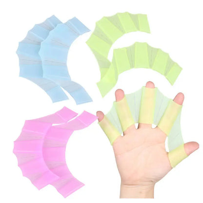 1Pair Unisex Frog Type Silicone Girdles Swimming Hand Fins Flippers Finger Webbed Gloves Paddle Water Sports Accessories