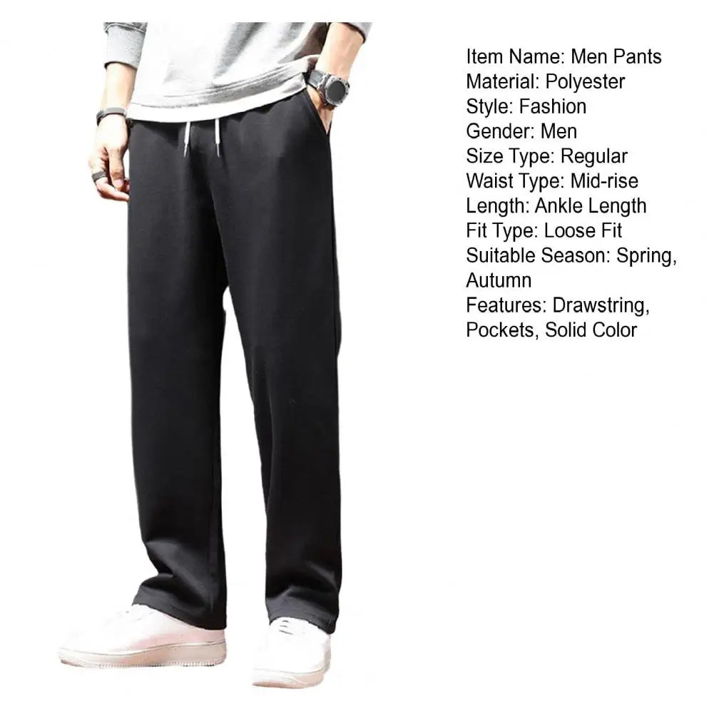 Mens Sweatpants Straight Fit Joggers Loose Drawstring Sports Pants Autumn Men Jogger Pants Casual Long Trousers Tracksuit Men