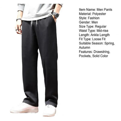 Mens Sweatpants Straight Fit Joggers Loose Drawstring Sports Pants Autumn Men Jogger Pants Casual Long Trousers Tracksuit Men