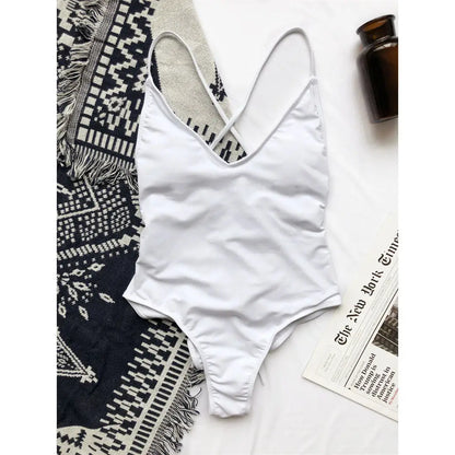 High Cut Backless Monokini Padded Women Swimwear One Piece Swimsuit Female Scrunch Butt Bather Bathing Suit Swim Lady