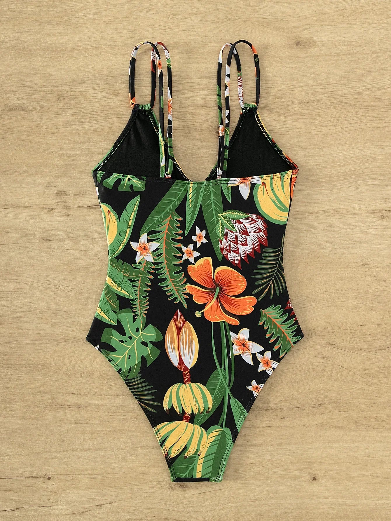 Push Up Hollow Out Swimwear Women Floral Print Padded Thong One Piece Swimsuit Beach Wear Bathing Suit Bodysuit Monokini