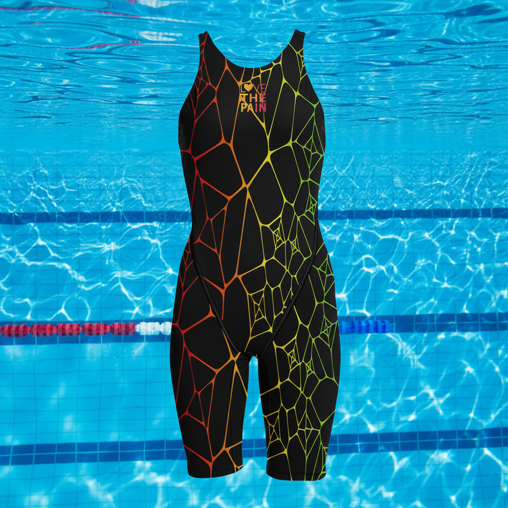 Competition Training Back Tech Suit Swimsuit Neck To Knee Women's Open Back Comfort Straps Swimsuit One-piece Jumpsuit Swimsuit
