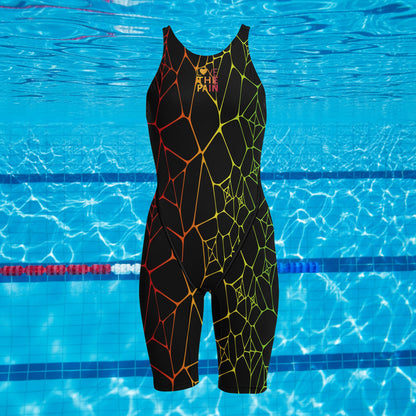 Competition Training Back Tech Suit Swimsuit Neck To Knee Women's Open Back Comfort Straps Swimsuit One-piece Jumpsuit Swimsuit