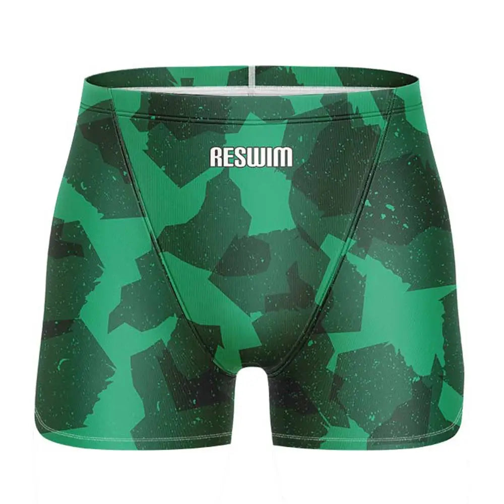 Men's Swimming Trunks Swim Jammer Swimsuit Shorts Athletic Training Swimwear Summer Beach Tights Surfing Pants Bathing Suit