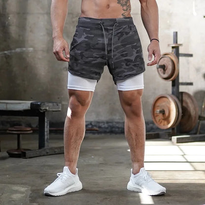Running Shorts Men 2 In 1 Quick Dry Gym Shorts Double Deck Training Short Pants Fitness Workout Sport Jogging Summer Men Shorts