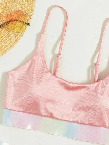 Shiny Sparkling Bikinis Women Swimsuit High Waist Bikini Female Swimwear Two Pieces Bikini Set Bathing Suit Swim Beach Wear