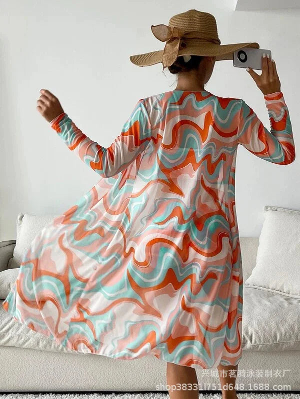 Summer Print Bikinis Swimwear Female Swimsuit Beachwear Push Up Three-Piece Bikini Set Women Swimming Bathing Suit