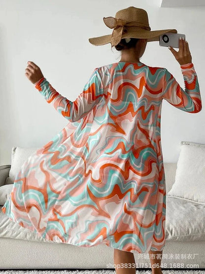 Summer Print Bikinis Swimwear Female Swimsuit Beachwear Push Up Three-Piece Bikini Set Women Swimming Bathing Suit