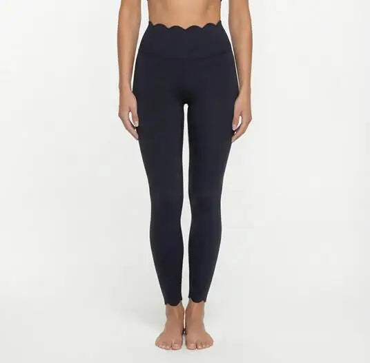 Laser Wave Plastic Elastic High Waist Tight Pants for Women, Speed Drying Fitness Running, Tight Bottom Pants XP172
