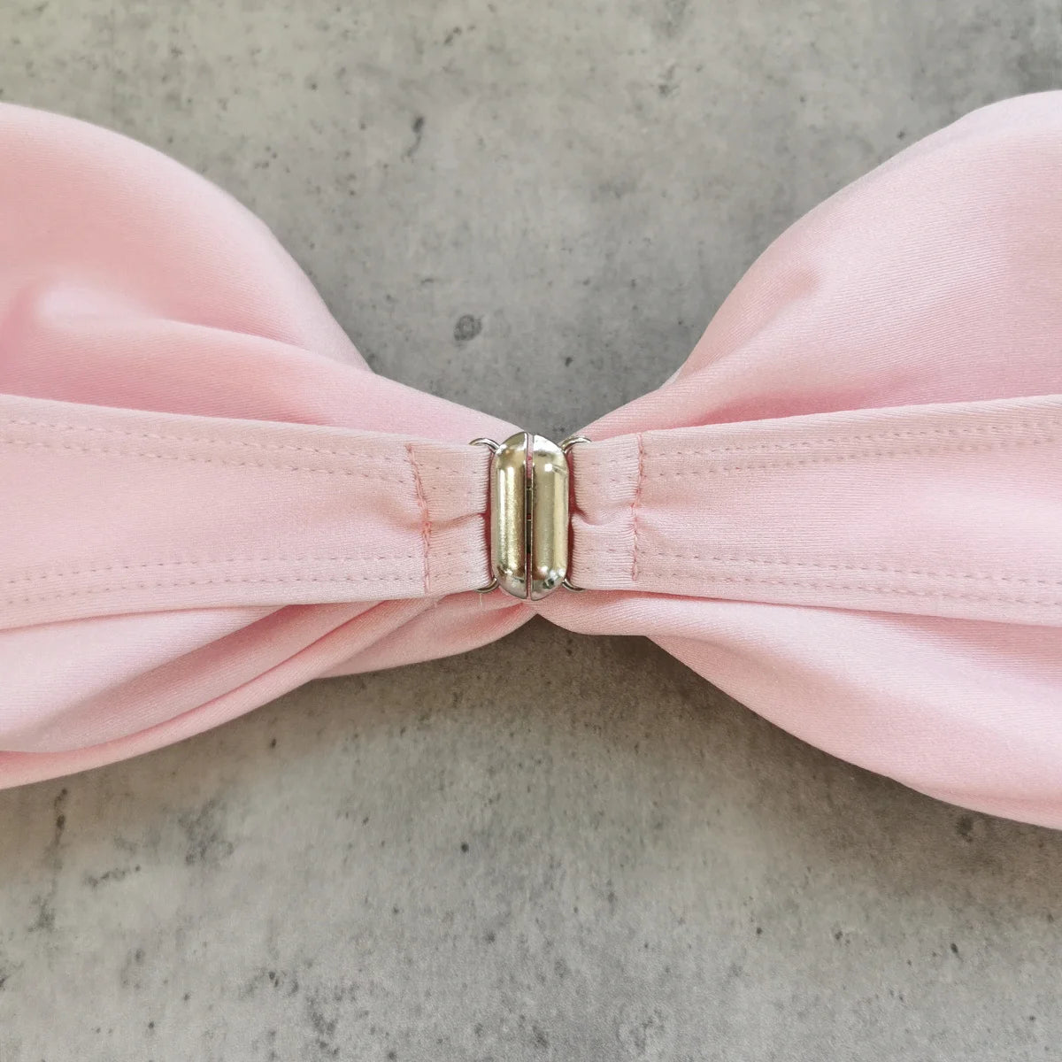 Women's Pink Twist-Front Bandeau Micro Bikini Set