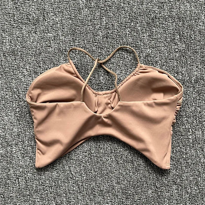 Pad Spandex Nylon Sport Bras Women Sports Bra Gym Fitness Push Up Tank Top Women Cross Yoga Ballet Dance Underwear