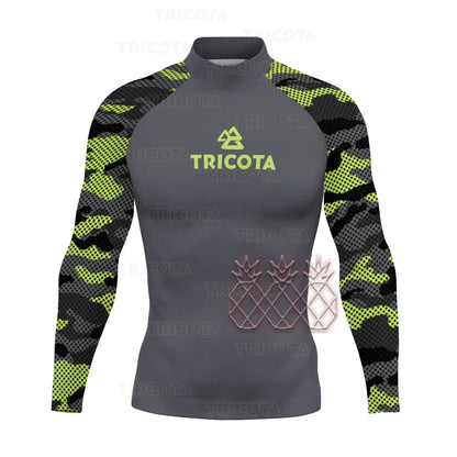 Men's Long Sleeve UV Protection Diving Wear Summer Water Sports Swimming Rashguard Surfing T-shirts Surfing Rash Guard Swimwear