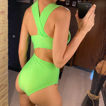 S - XL 13 Colors Asymmetric Cut Out One Piece Swimsuit Women Swimwear Female One Shoulder Padded Bather Bathing Suit Swim