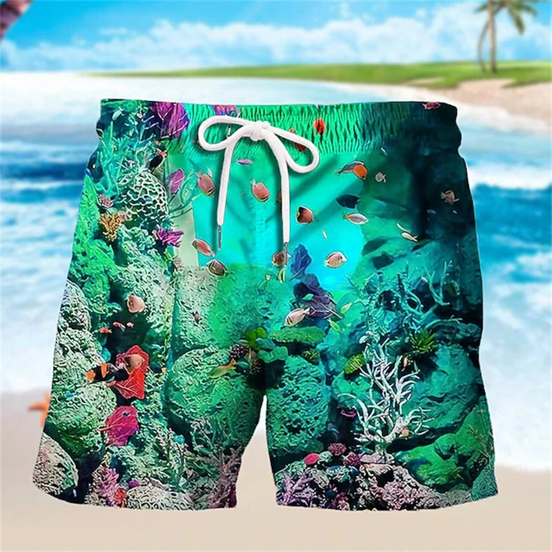Animal Fish 3d Y2k Shorts Men Sea Creature Graphic Beach Shorts Kid Loose Casual Swimsuit Sports Pants Fashion Hawaii Swim Trunks