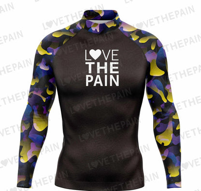 Men's Rash Guards Swimsuit Long Surfing T-Shirt Print Swimming Clothes Elasticity Water Sports Beach UV Protection Swimwear