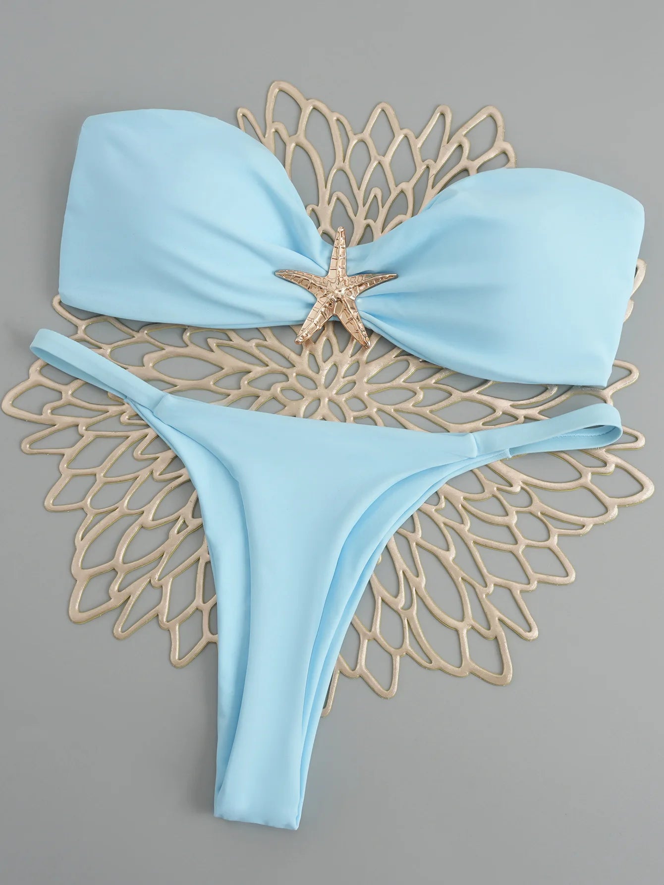 Starfish Bandeau Bikini Women Swimsuit Female Swimwear Thong Bikinis Set Brazilian Beach Wear Bathing Suit