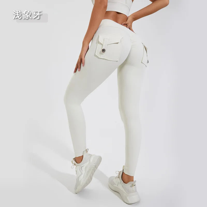 Gym Leggings Women Pocket Bum High Waist Yoga Pants Shorts Tights Scrunch Booty Workout Legging Naked Active Wear