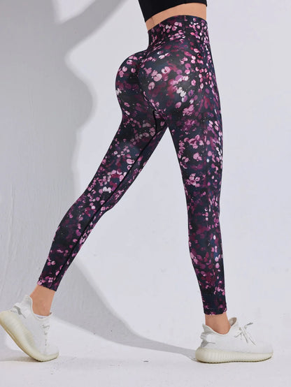 Fashion Women Beautiful Print Leggings Yoga Pants High Waist Jeggings Stretch Pants  Gym Fitness Sweatpants