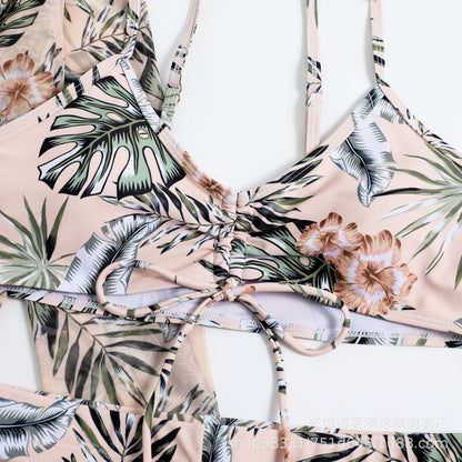 Summer Print Bikinis Swimwear Female Swimsuit Beachwear Push Up Three-Piece Bikini Set Women Swimming Bathing Suit