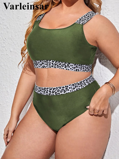 0XL - 4XL Splicing Bikini Plus Size Large Size Swimwear Women Swimsuit Female Two-pieces Bikini set Bather Bathing Suit
