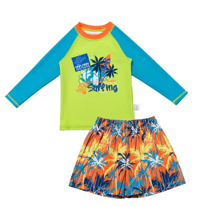 Children's Swimwear Boys Girls Two-Piece Coconut Beach Pants Baby Set Small Medium Large Kids Sun Protection Swimming Suit Gear