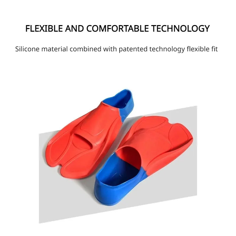 Adult Professional Flipper Diving Snorkeling Flipper Frog Shoes for Children Training Swimming Equipment Free Diving Short Fins