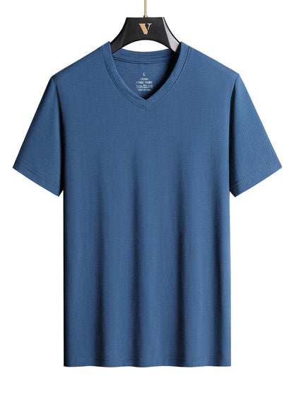 Plus Size 7XL 8XL 9XL Summer Workout V-Neck T Shirts For Men Moisture Wicking Athletic Men's Gym Jogging Performance T Shirts