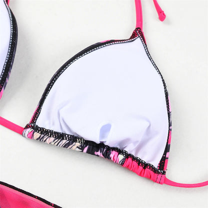 3 Pieces Bikini With Beach Skirt Butterfly Print String Bathing Suit Women Swimwear Female Swimming Swimsuit