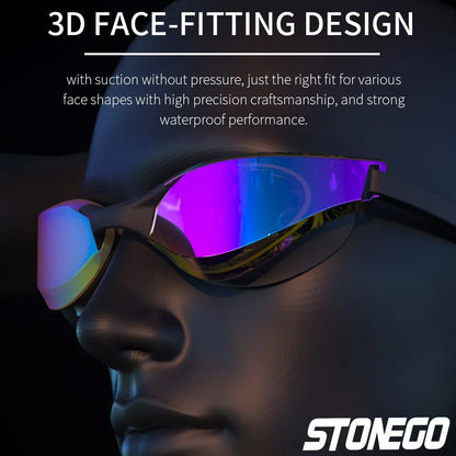 HD Anti Fog Swim Goggles Wide Angle Lens Comfortable Fit Adjustable Nose Bridge Stylish Design for Swimming Sports