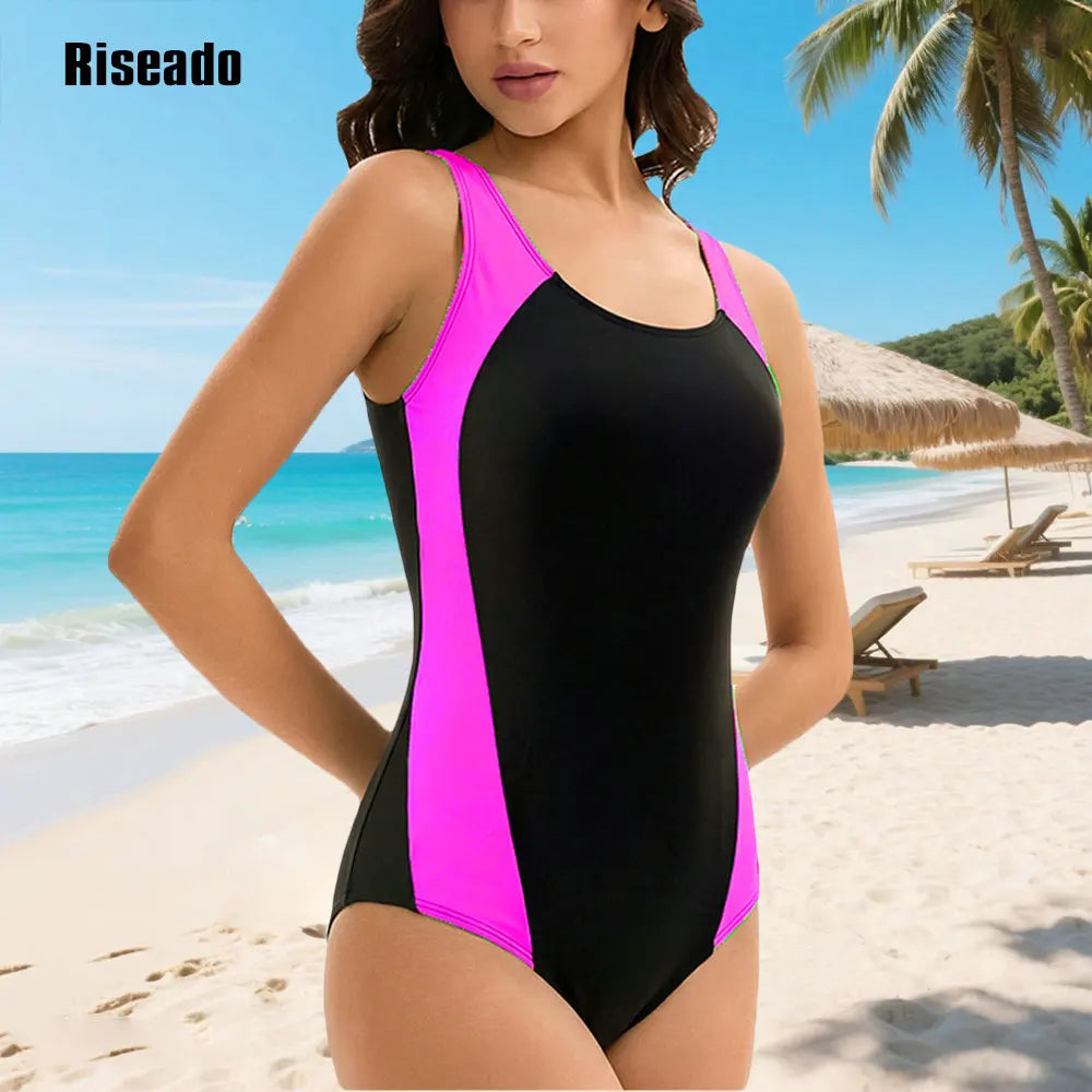 Women's One Piece Swimsuits Athletic Bathing Suit Full Coverage Sport Swimwear Slimming Modest Swim Suits