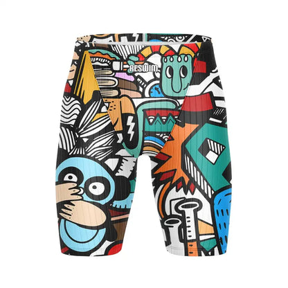 Summer Swimming Tight Trunks Shorts Men's Jammers Swimwear Beach Trunks Surfing Sports Training Pants Quick Dry Surfing Swimsuit