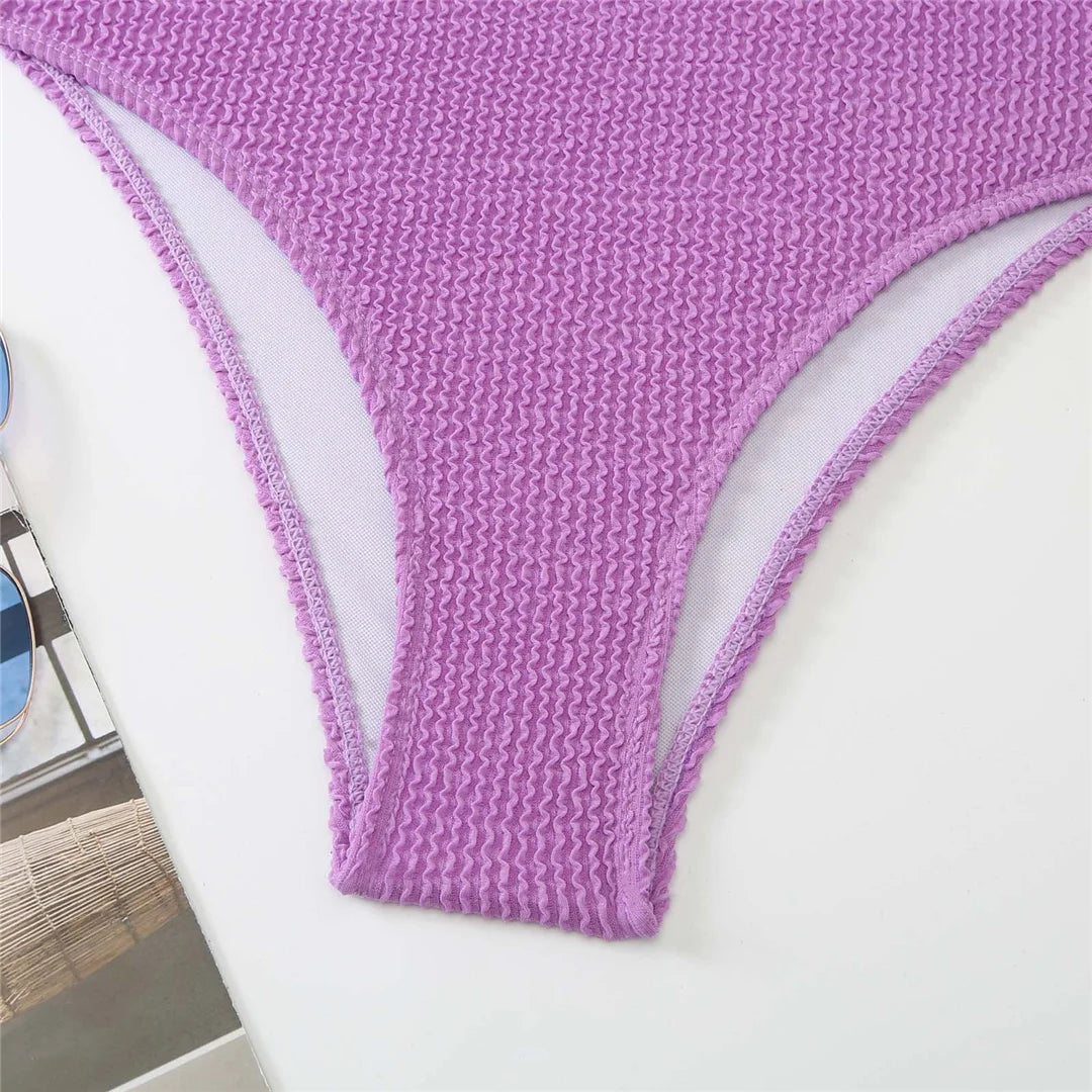 S - XL Ribbed Push Up Swimsuit Female Swimwear Women One Piece With Bra Cup Bather Bathing Suit Swim