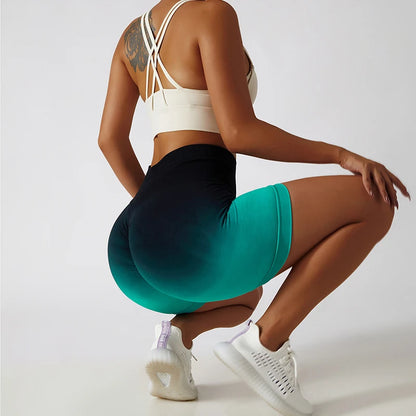 Summer Seamless High Waist Yoga Shorts Butt Lift Cycling Shorts Gym Shorts Women Pants Breathable Tie-dye Sports Leggings Women