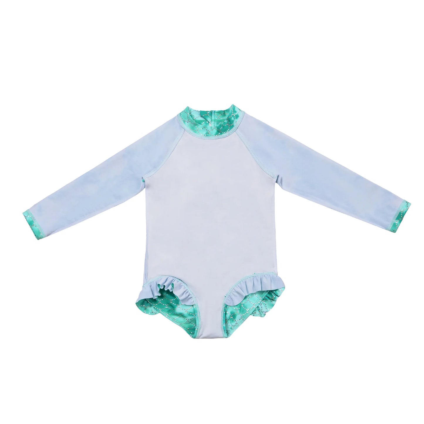 Girls One-piece Swimsuit Mermaid Cute Sunscreen Baby Girl Quick-drying Children's Swimsuit Long Sleeves Swim Wear for Hot Summer